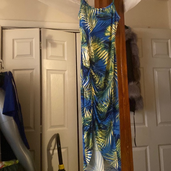 T strap tight dress blue white - Picture 1 of 4